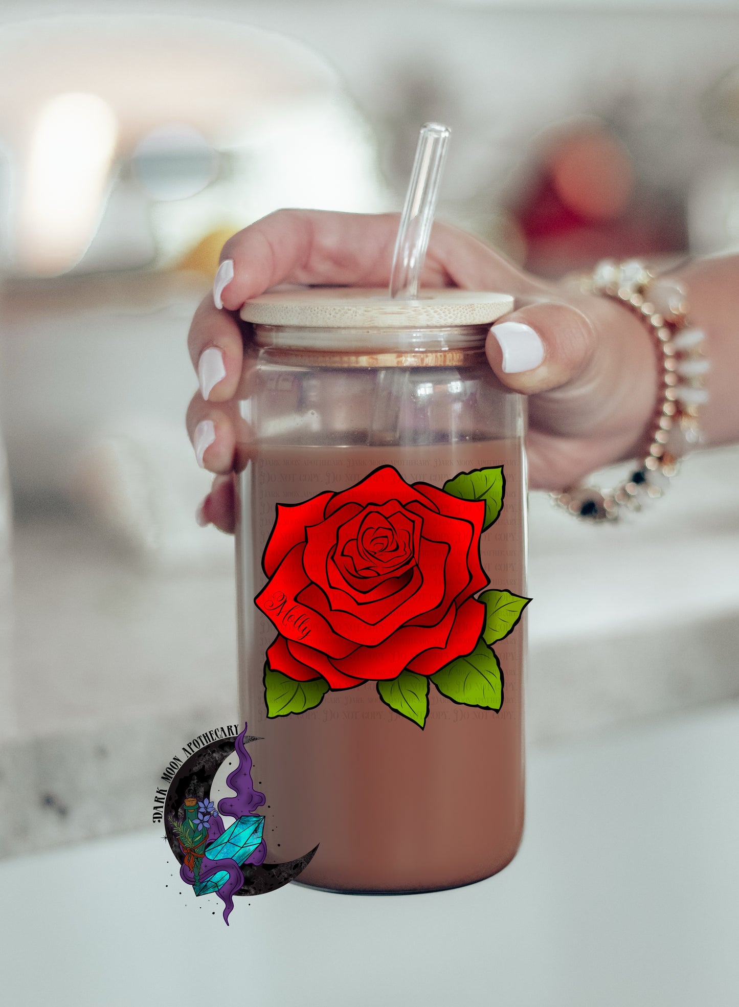 Molly Rose Glass Can Cup